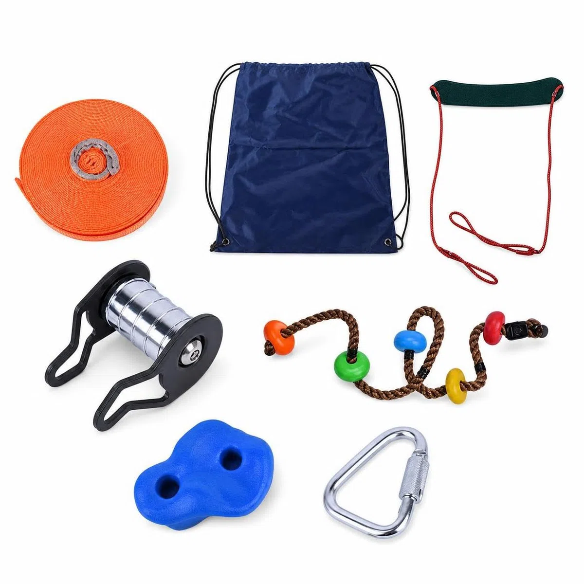 s d'obstles pour enfants, Kit slkline en nylon et métal, Jeu extérieur pour motricité