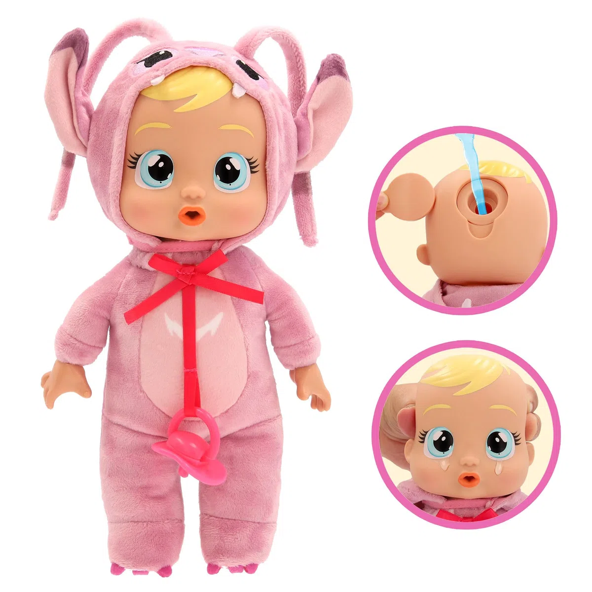 Cry Babies Disney Angel Poupée bébé en Peluche Poupée bébé en Peluche habillée inspirée d’Angel, l’Amie de Stitch de Disney, Qui pleure de Vraies Larmes Filles-garçons à partir de 3 Ans