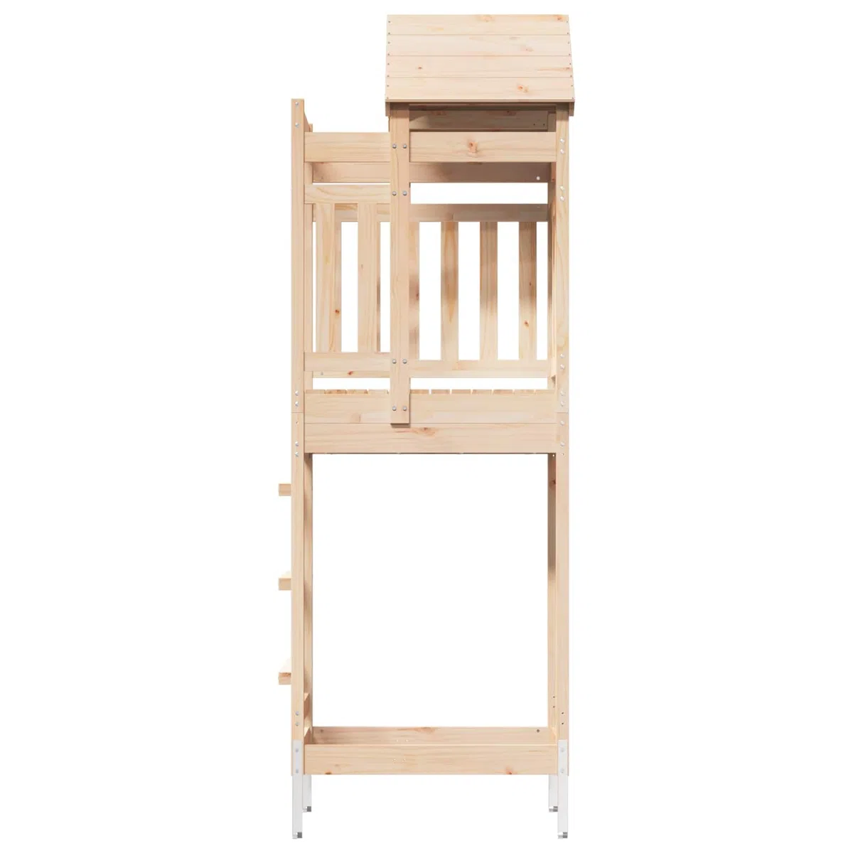 Tour de Jeu en pin Massif Marron 85 x 52,5 x 238 cm pour extérieur Jardin, Structure d'activités pour Enfants, cabane, Toboggan, balançoire, Escalade, Maison, Cadeau été
