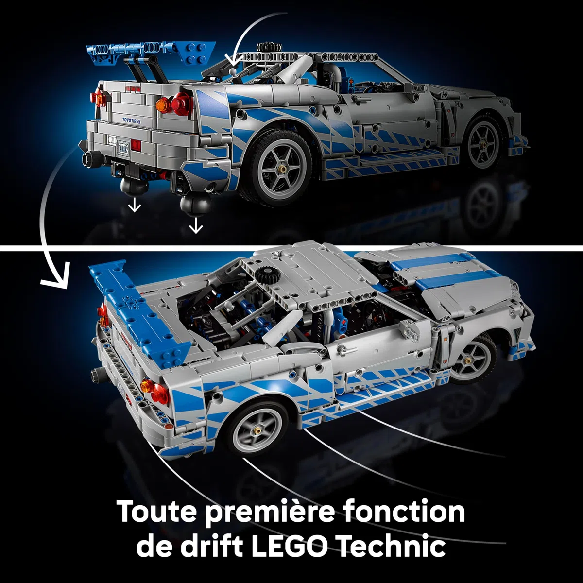 LEGO Technic Voiture Nissan Skyline GT-R (R34) 2 Fast 2 Furious - Maquette de Voiture pour Adulte - Fonction Drift, Direction, Suspension & Moteur 6 Cylindres - Cadeau Collector pour Fans 42210