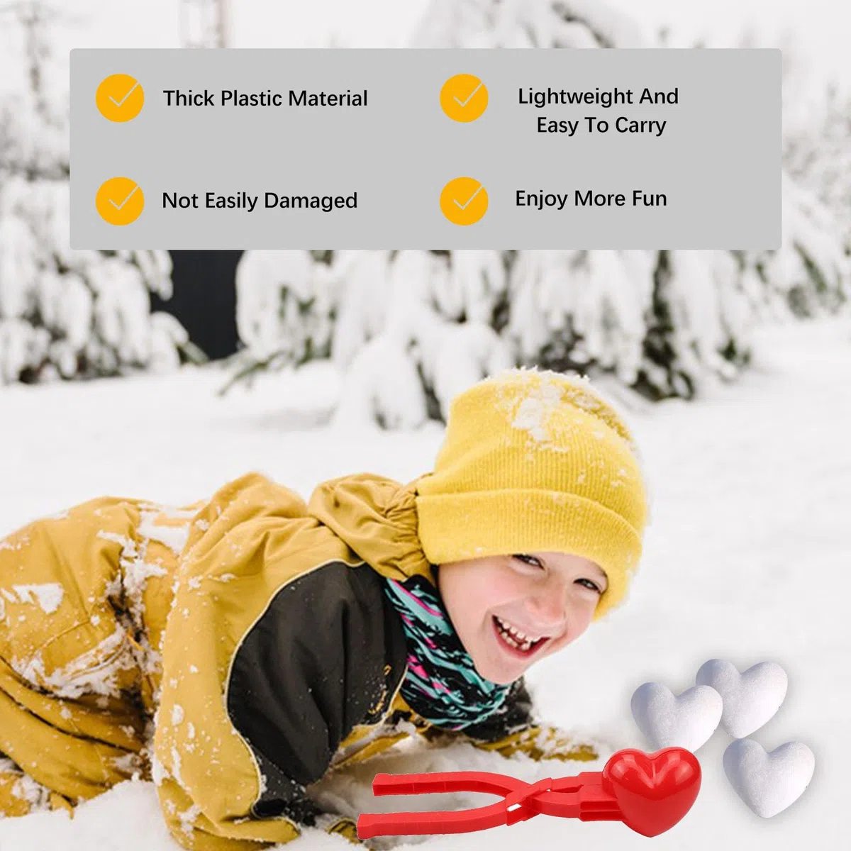 Pince Boule de Neige,Clip de Boule de Neige,2PC Moule Boule de Neige,Pince à Boule de Neige,Fabricant de Boule de Neige,Le Jouet Parfait pour la Neige et la Plage