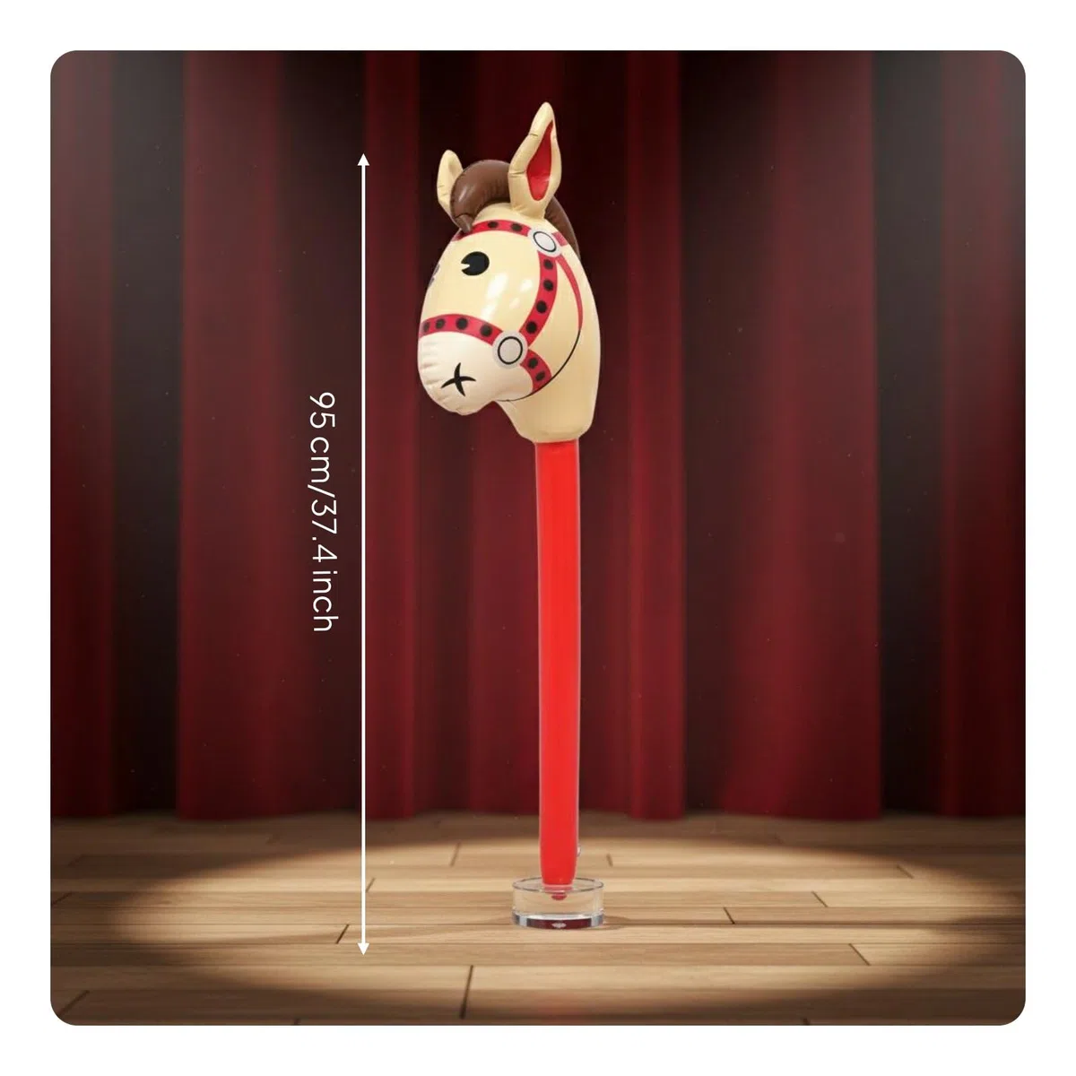 MagiDeal Cheval Gonflable Jouet Cheval Bâton Accessoire Fête Décor Enfant Construction Renforcée Soudures Précises Sécurité sans Bords Durs Convient aux Fêtes, Rouge
