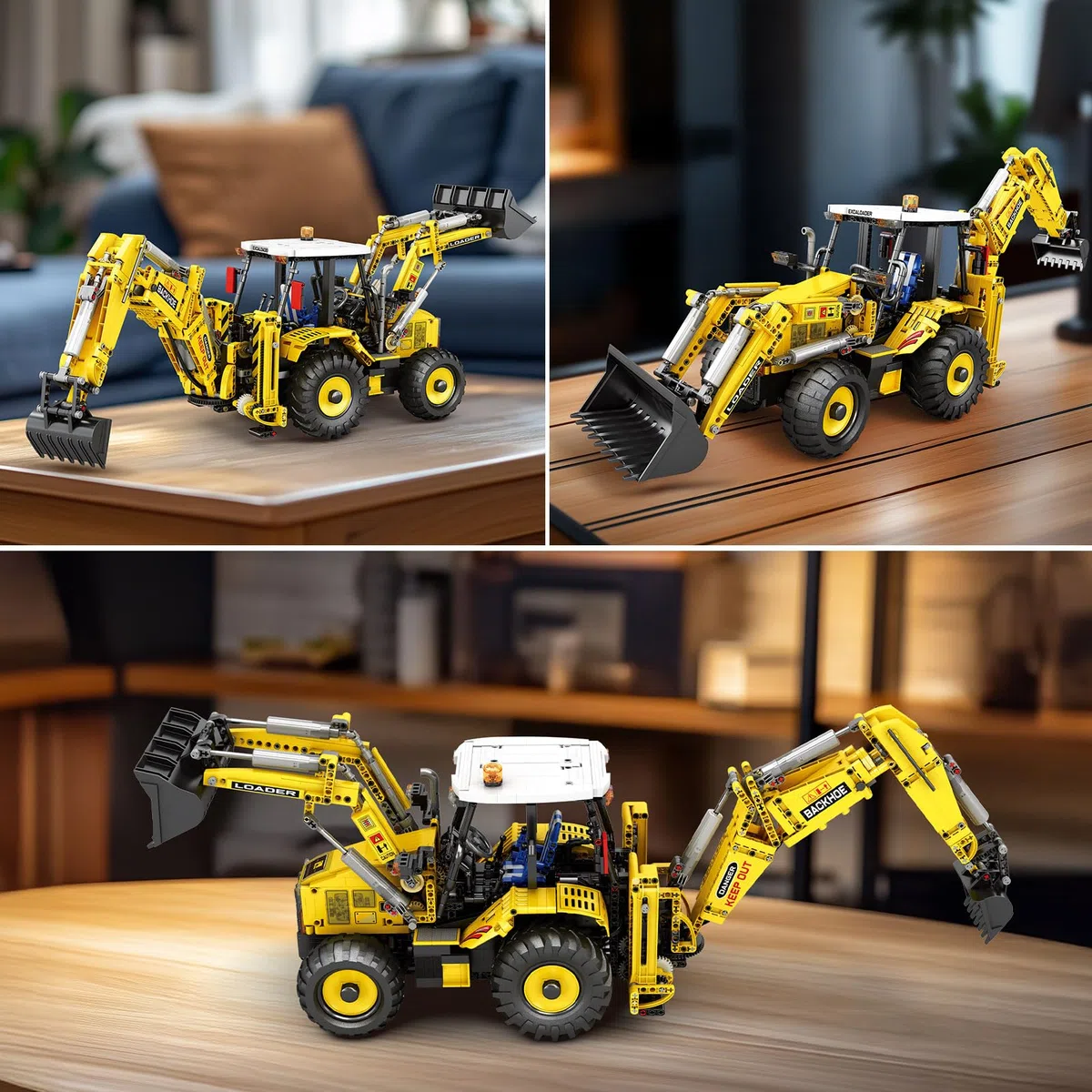 Reobrix Set de Construction Chargeuse Pelleteuse, 22018 Kit de Blocs de Construction 2 en 1 Excavatrice et Bulldozer télécommandé, Modèle de véhicule de Chantier de 2231 pièces Jouet de Construction