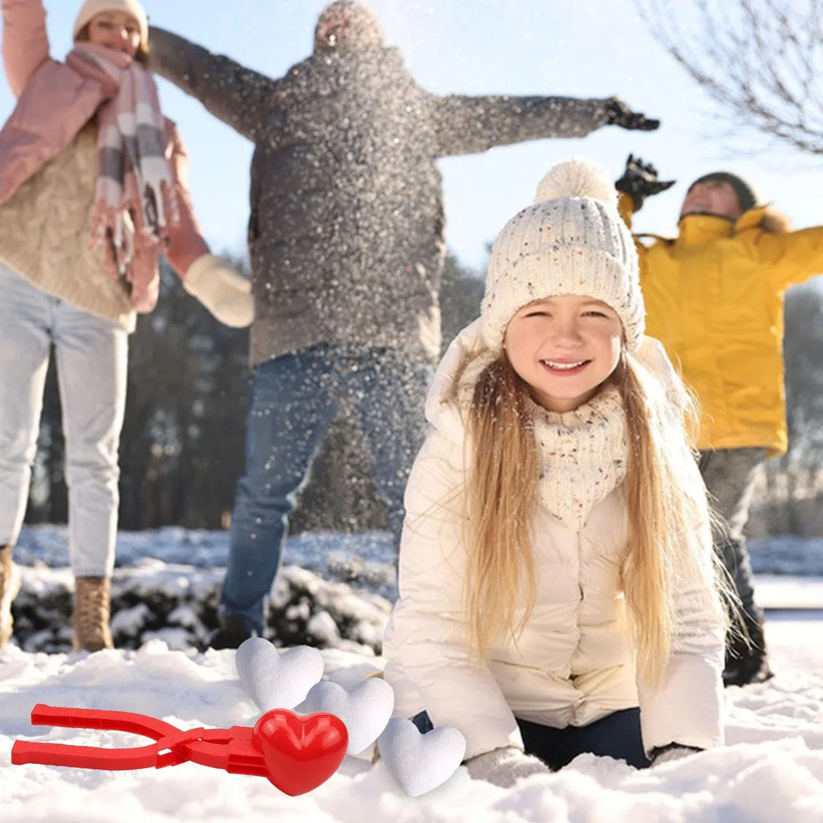 Pince Boule de Neige,Clip de Boule de Neige,2PC Moule Boule de Neige,Pince à Boule de Neige,Fabricant de Boule de Neige,Le Jouet Parfait pour la Neige et la Plage