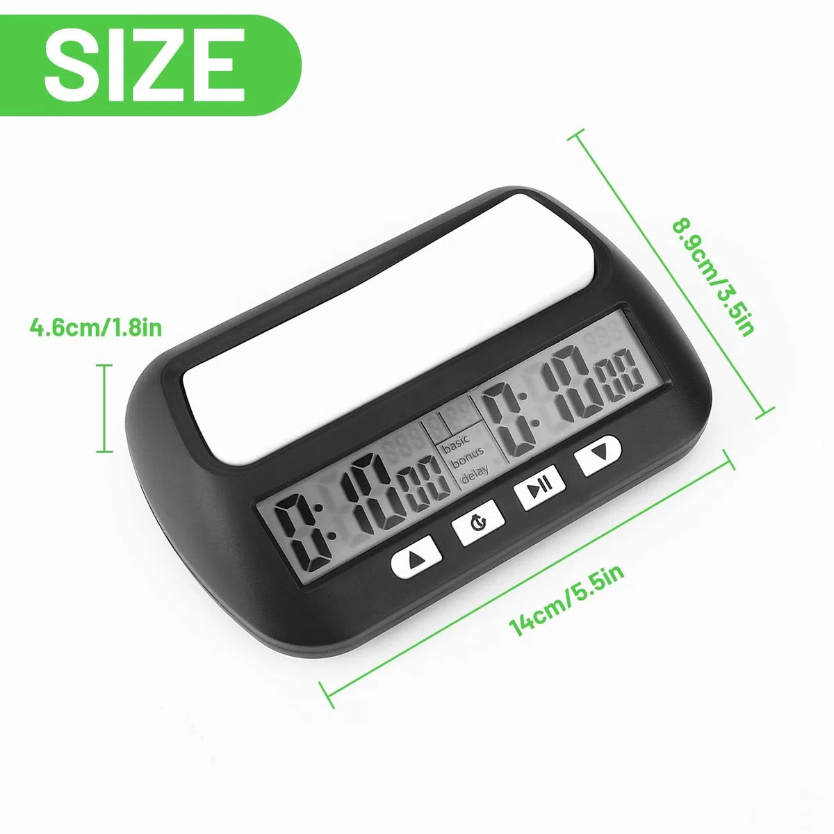 Mkitnvy D'échecs Horloge D'échecs Numérique Professionnelle avec Alarme Portable avec Fonctions De Base, De Retard Et De Temps Positif pour Maison et Tournois