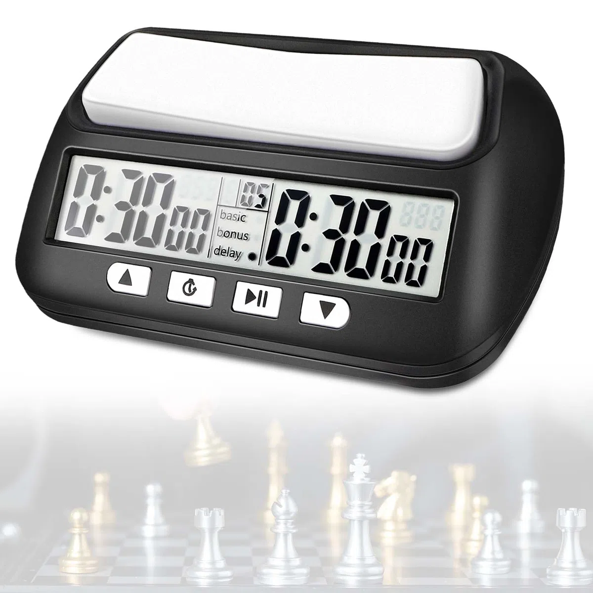 Mkitnvy D'échecs Horloge D'échecs Numérique Professionnelle avec Alarme Portable avec Fonctions De Base, De Retard Et De Temps Positif pour Maison et Tournois