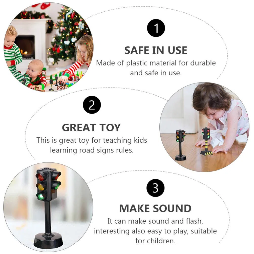 TOYANDONA Lot De 3 Jouets Feux De Signalisation Miniatures pour Enfants Modèles Éducatifs Précoces pour Apprentissage Sécurité Routière Jouets D'Éveil pour Jeux Intérieurs Et Extérieurs