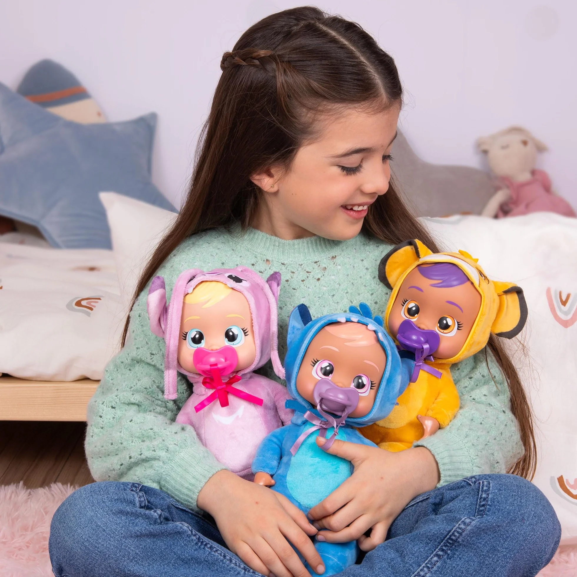 Cry Babies Disney Angel Poupée bébé en Peluche Poupée bébé en Peluche habillée inspirée d’Angel, l’Amie de Stitch de Disney, Qui pleure de Vraies Larmes Filles-garçons à partir de 3 Ans