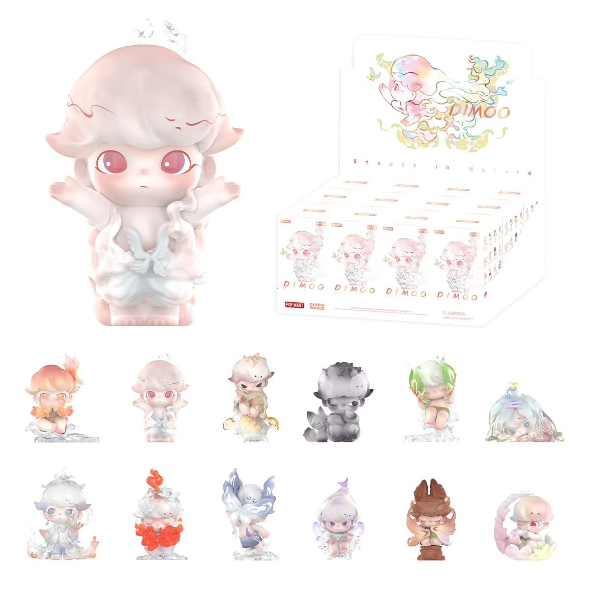 POP MART DIMOO Shapes in Nature Series Figures Pop d’Action Figurines Anime de Jouet Figure à Collectionner Cadeaux Créatifs Whole Set
