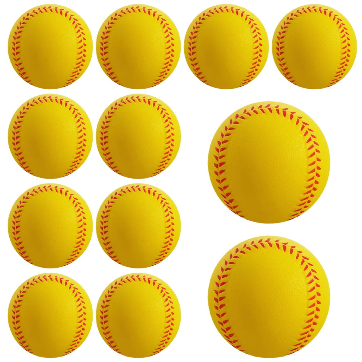 Lot de 12 balles de Baseball Souples 7, 6 cm, silencieuses et élastiques, en Mousse PU Jaune, pour Que Les Enfants puissent Jouer, s'entraîner, Lancer et Attraper à la Maison à l'école.