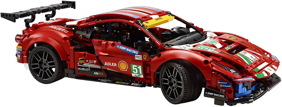 LEGO 42125 Technic Ferrari 488 GTE AF Corse #51: Maquette de Voiture de Course à Construire, Modèle pour Adultes et Fans de Courses, Collectionneurs de Voitures, Idée de Cadeau