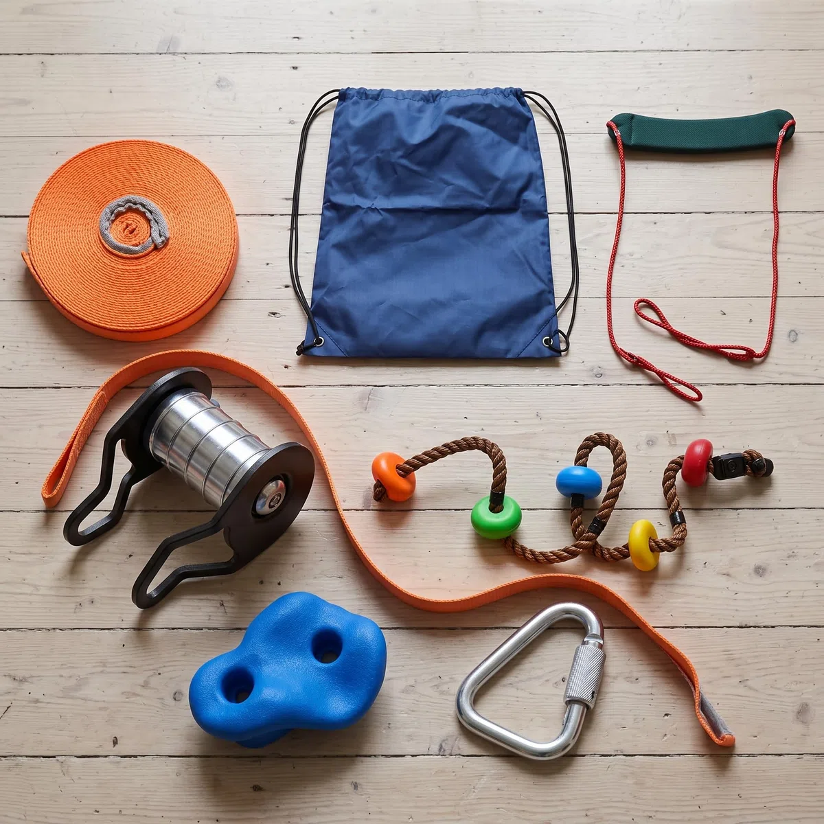 s d'obstles pour enfants, Kit slkline en nylon et métal, Jeu extérieur pour motricité