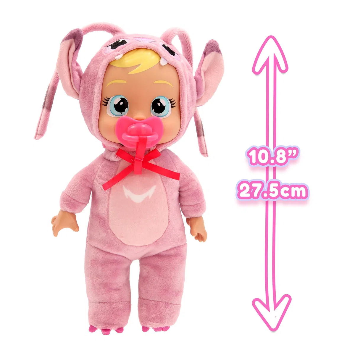 Cry Babies Disney Angel Poupée bébé en Peluche Poupée bébé en Peluche habillée inspirée d’Angel, l’Amie de Stitch de Disney, Qui pleure de Vraies Larmes Filles-garçons à partir de 3 Ans