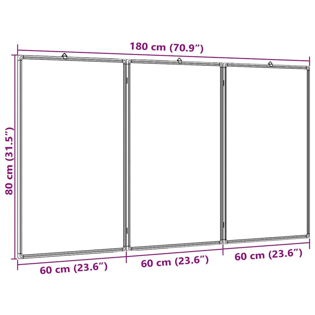 Tableau Blanc magnétique Pliable 180x80 cm Aluminium avec Cadre Robuste Support Mural pour Affichage, présentation, Bureau, école, Salle de réunion ou Exposition