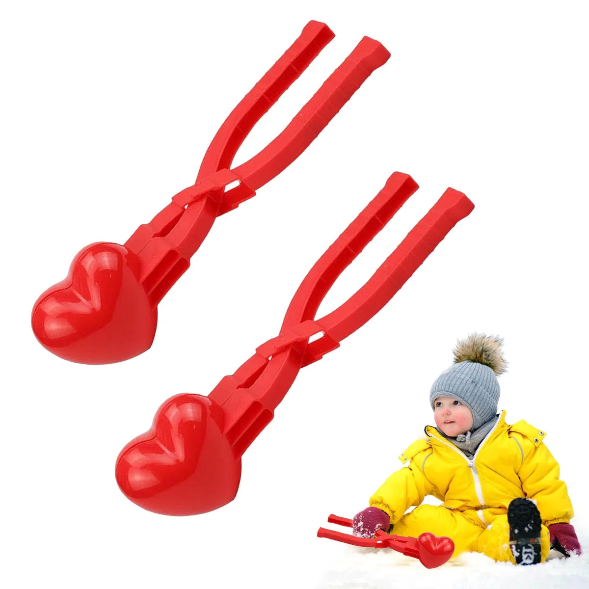 Pince Boule de Neige,Clip de Boule de Neige,2PC Moule Boule de Neige,Pince à Boule de Neige,Fabricant de Boule de Neige,Le Jouet Parfait pour la Neige et la Plage