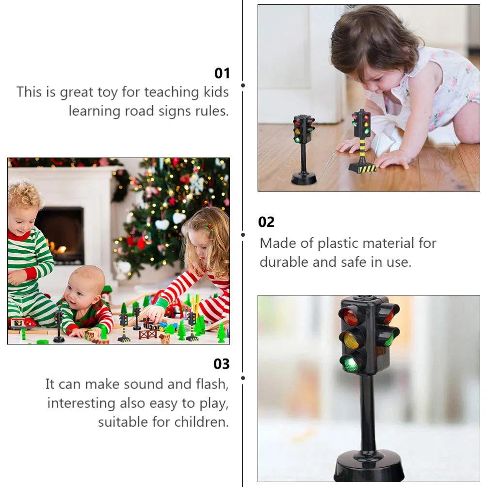 TOYANDONA Lot De 3 Jouets Feux De Signalisation Miniatures pour Enfants Modèles Éducatifs Précoces pour Apprentissage Sécurité Routière Jouets D'Éveil pour Jeux Intérieurs Et Extérieurs