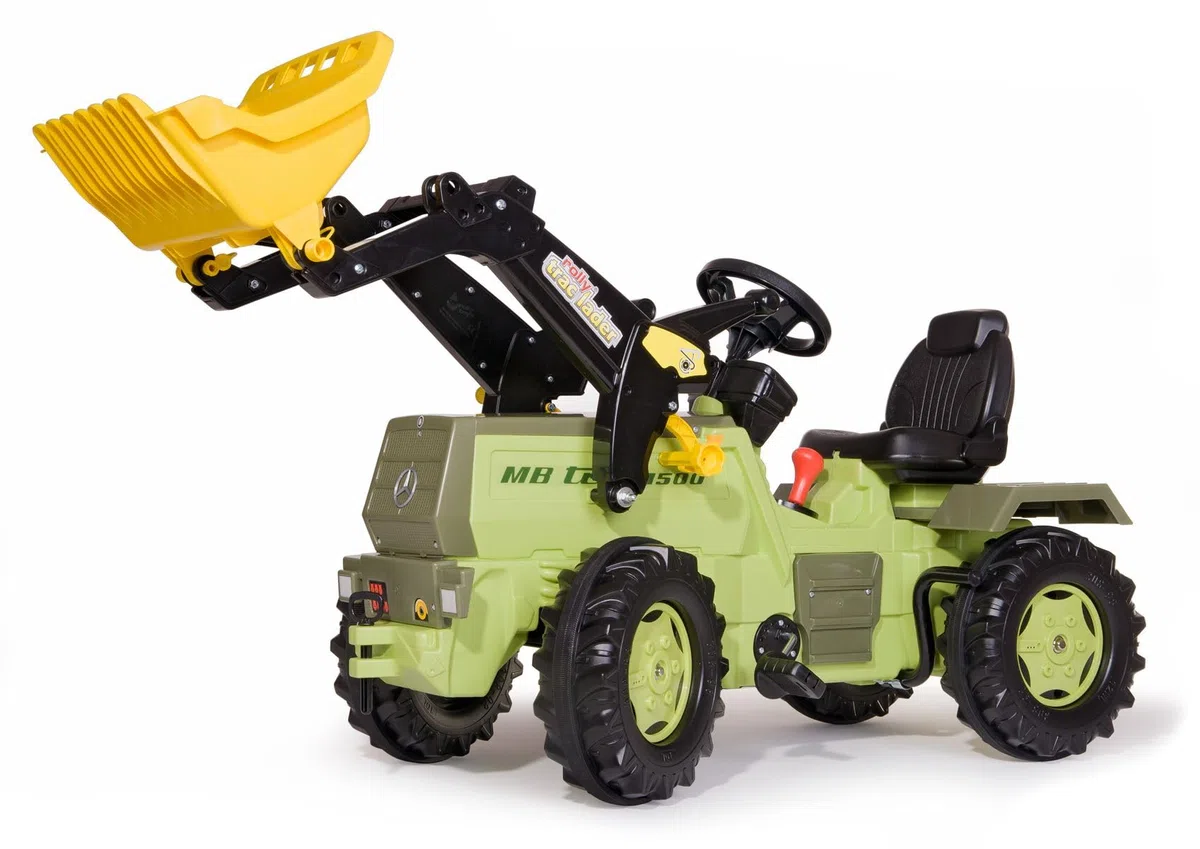 Rolly Toys- Tracteur à pédales + Pelle Avant-Vitesses et Frein, 04 669 0, De Couleur Vert