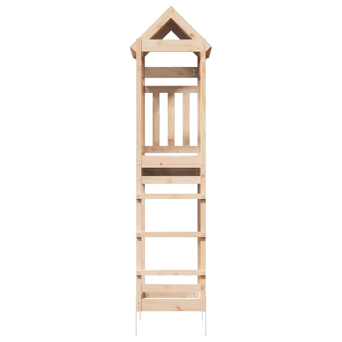 Tour de Jeu en pin Massif Marron 85 x 52,5 x 238 cm pour extérieur Jardin, Structure d'activités pour Enfants, cabane, Toboggan, balançoire, Escalade, Maison, Cadeau été