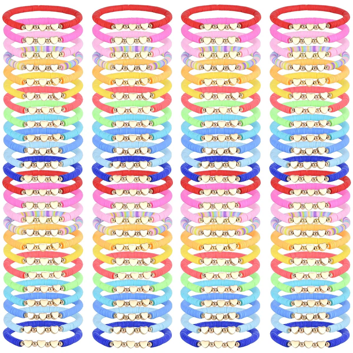 Ensemble de bracelets d'amitié colorés pour femme avec perles en argile
