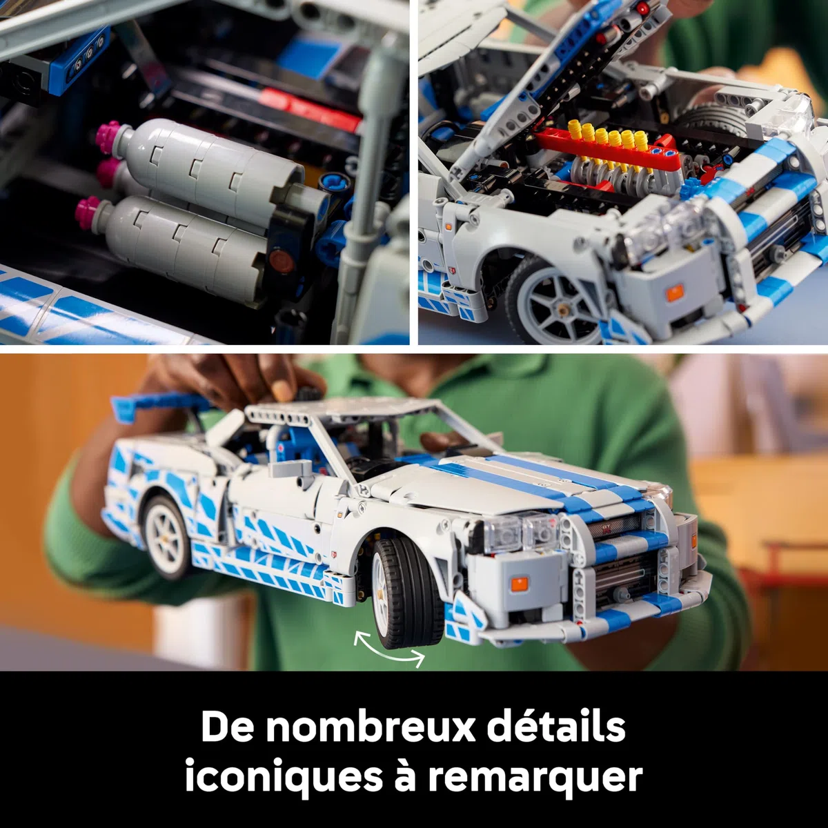 LEGO Technic Voiture Nissan Skyline GT-R (R34) 2 Fast 2 Furious - Maquette de Voiture pour Adulte - Fonction Drift, Direction, Suspension & Moteur 6 Cylindres - Cadeau Collector pour Fans 42210