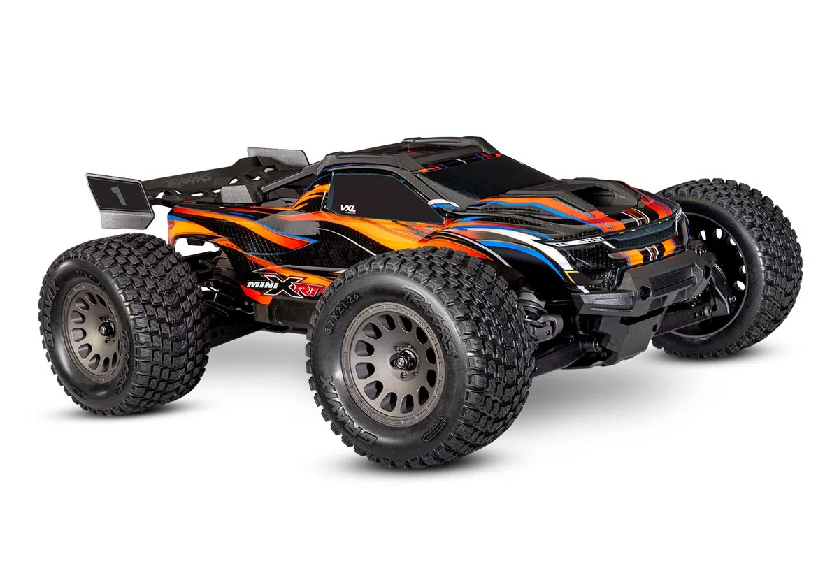 TRAXXAS MINI-XRT 3S-Power 4x4 Orange 1/16 Monster Truck RTR Brushless, Pièces HD avec 2S Lipo/Chargeur