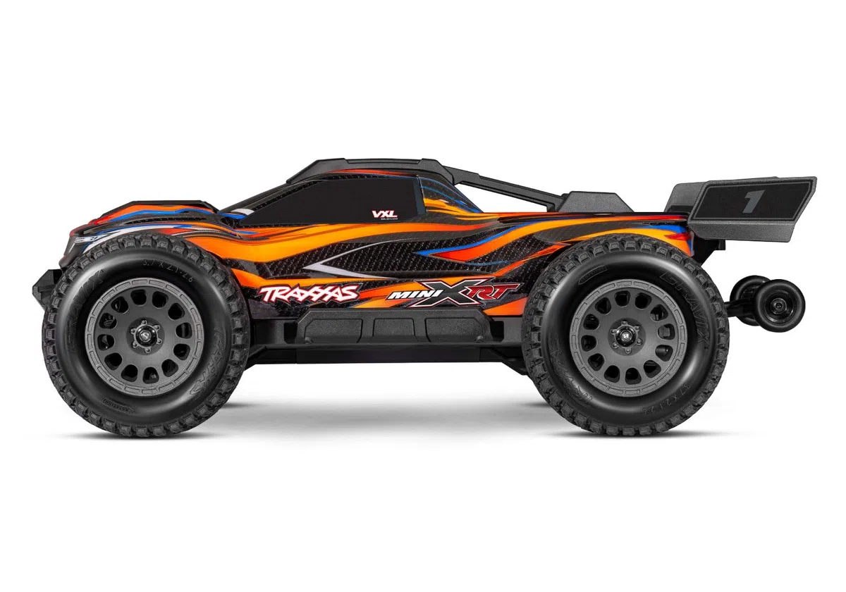 TRAXXAS MINI-XRT 3S-Power 4x4 Orange 1/16 Monster Truck RTR Brushless, Pièces HD avec 2S Lipo/Chargeur