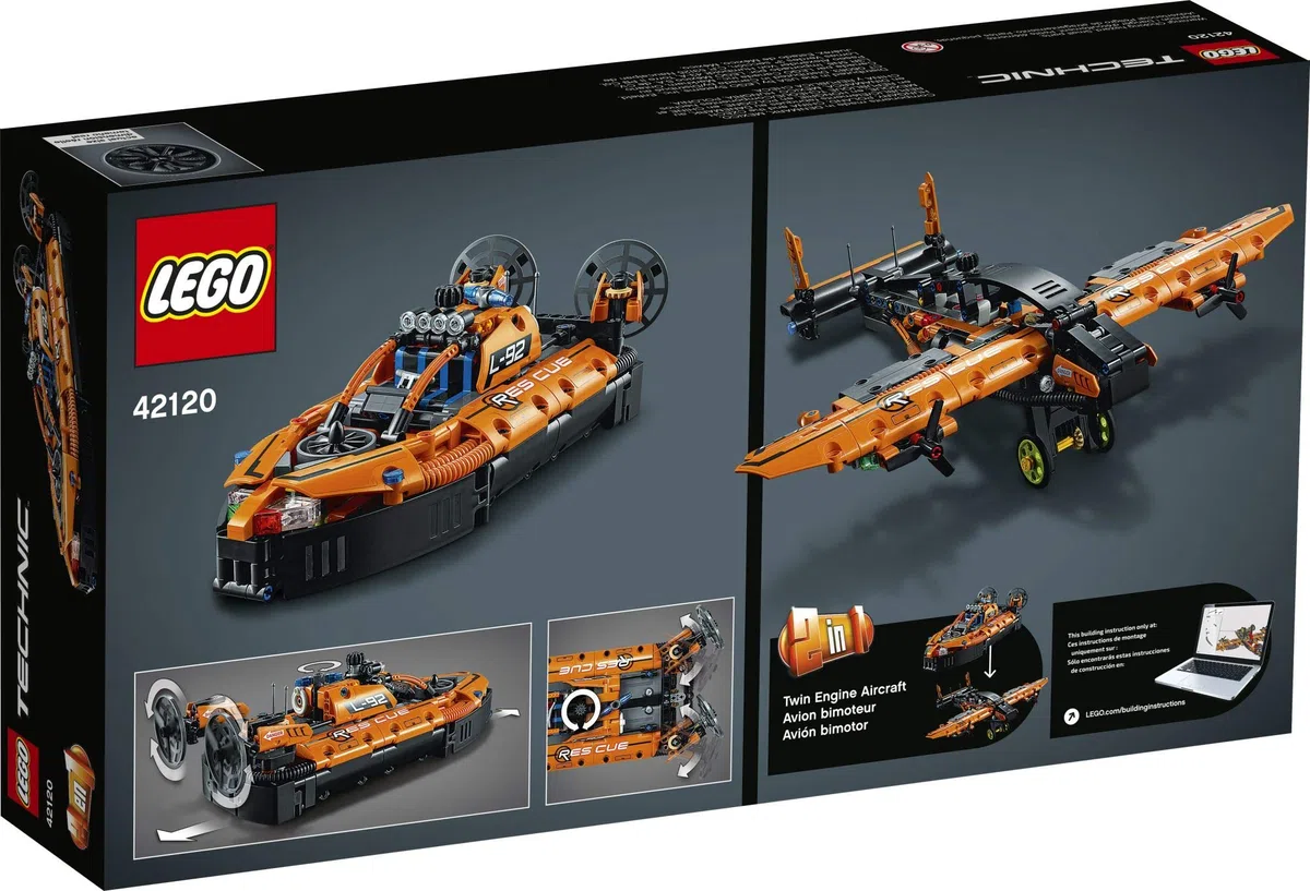LEGO Technic 42120 - Aéroglisseur de Sauvetage 2-en-1 (457 pièces) Neuf 2021