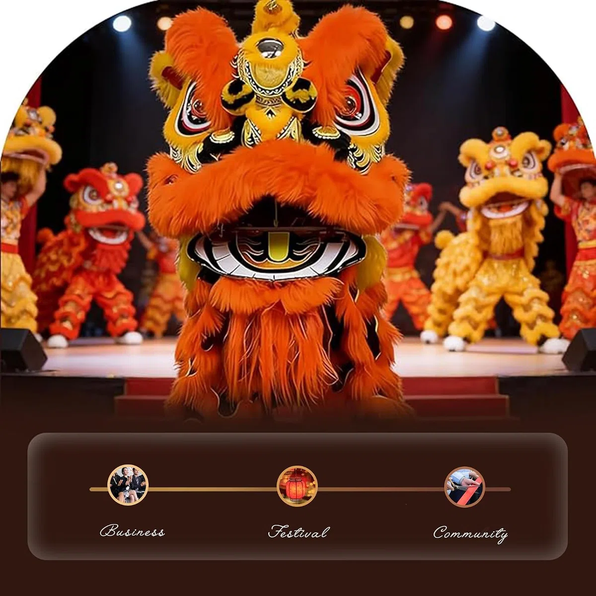 Ensemble de Costume de Danse du Lion pour Le Nouvel an, idéal pour Les décorations festives et comme Cadeau culturel.